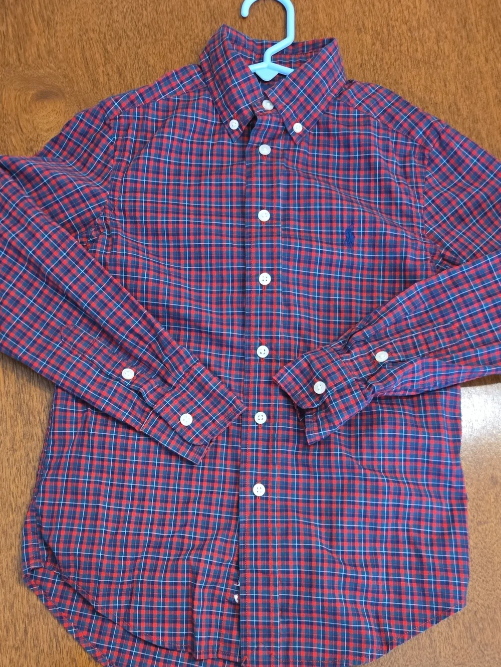 Boy's Ralph Lauren Red and Blue Plaid Button-Down Shirt